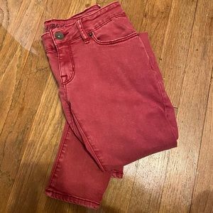 Bullhead Black Maroon Skinny Jeans